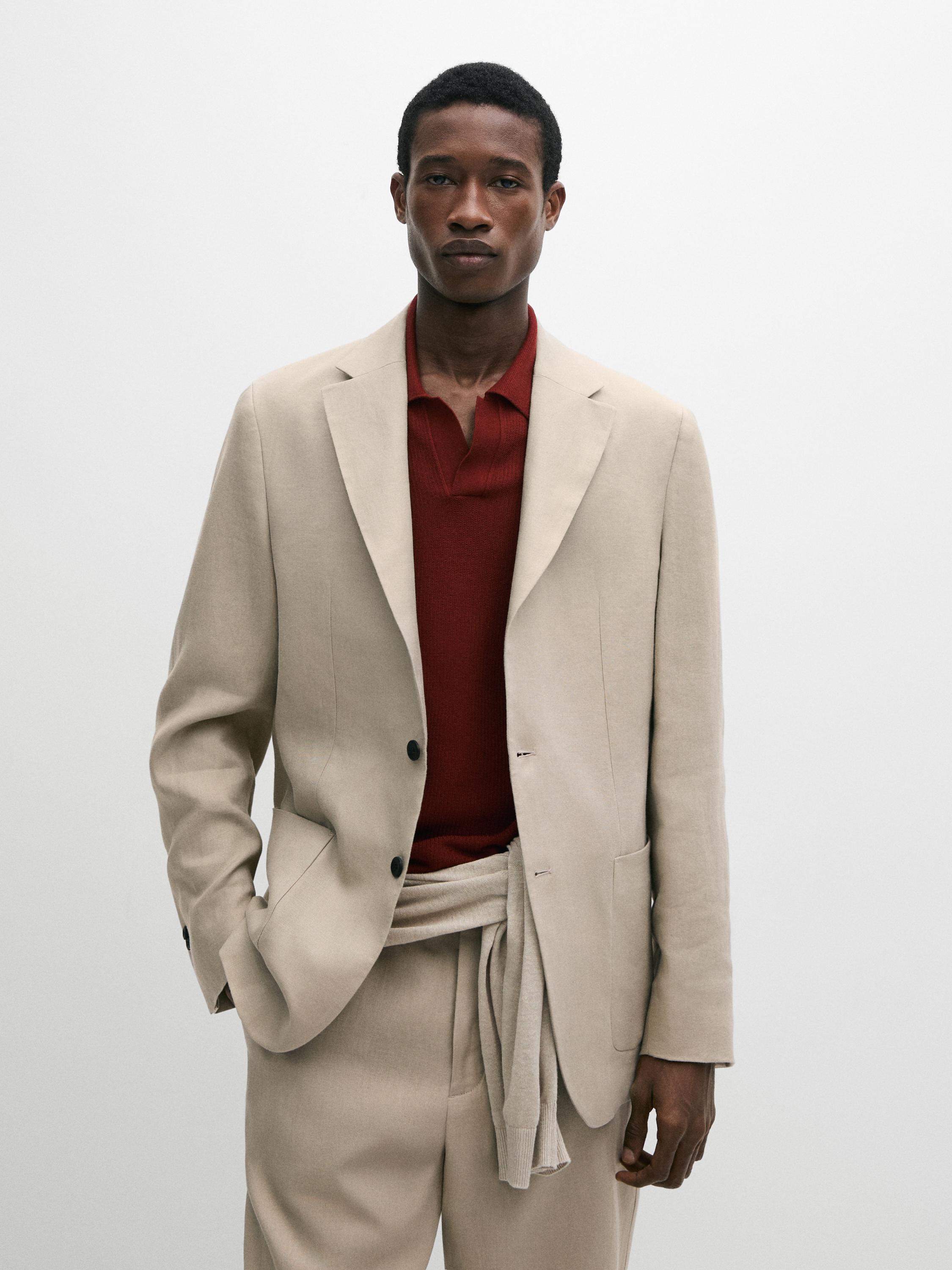 100% linen suit blazer